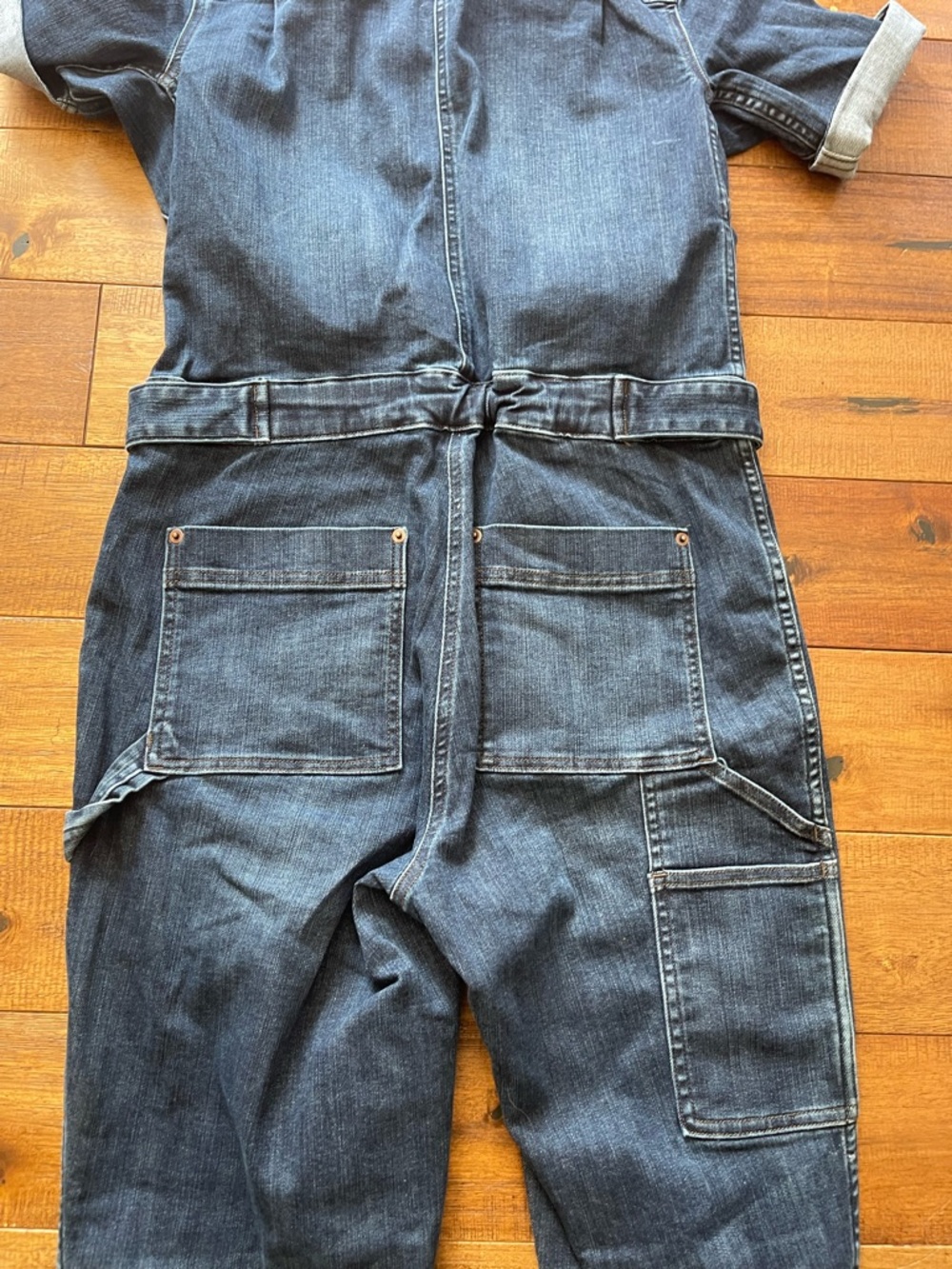 Duluth Trading Double Flex Denim COOLMAX Coverall Women 6 Short Stretch Workwear - Picture 15 of 16